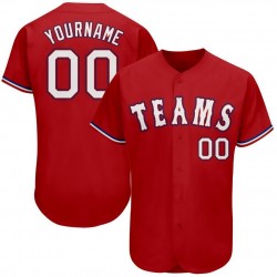 Custom Red White-Royal Authentic Baseball Jersey