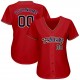 Custom Red Navy-Old Gold Authentic Baseball Jersey