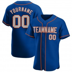 Custom Royal Gray-Orange Authentic Baseball Jersey