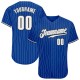 Custom Royal White Strip White-Black Authentic Baseball Jersey