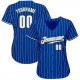 Custom Royal White Strip White-Black Authentic Baseball Jersey