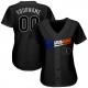 Custom Black Black-Orange Authentic Baseball Jersey