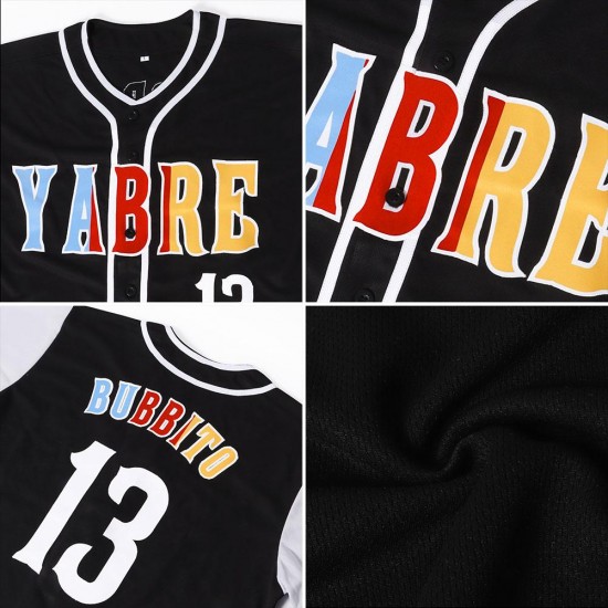 Custom Black White-Gold Authentic Baseball Jersey