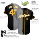 Custom Black Gold-Gray Authentic Split Fashion Baseball Jersey