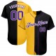 Custom Black Purple-Gold Authentic Split Fashion Baseball Jersey