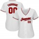 Custom White Red-Black Authentic Baseball Jersey