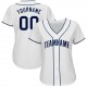 Custom White Navy Baseball Jersey