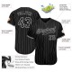 Custom Black White Strip Black-White Authentic Baseball Jersey