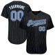 Custom Black Light Blue Strip Light Blue-White Authentic Baseball Jersey