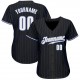 Custom Black Royal Strip White-Gray Authentic Baseball Jersey