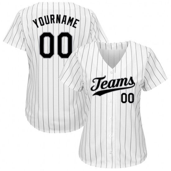 Custom White Black Strip Black-Gray Authentic Baseball Jersey