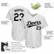 Custom White Black Strip Black-Gray Authentic Baseball Jersey