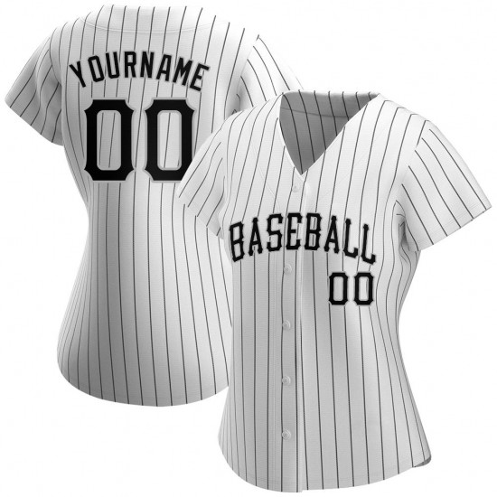 Custom White Black Strip Black-Gray Authentic Baseball Jersey