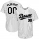 Custom White Black Strip Black-Gray Authentic Baseball Jersey