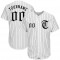 Custom White Black Strip Black-Gray Authentic Baseball Jersey