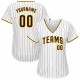 Custom White Brown Strip Brown-Gold Authentic Baseball Jersey