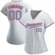 Custom White Light Blue Strip Light Blue-Red Authentic Baseball Jersey