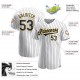 Custom White Navy Strip Navy-Gold Authentic Baseball Jersey