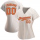 Custom White Orange Strip Orange-Black Authentic Baseball Jersey