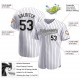 Custom White Purple Strip Black-Gray Authentic Baseball Jersey