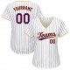 Custom White Purple Strip Purple-Gold Authentic Baseball Jersey