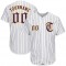 Custom White Purple Strip Purple-Gold Authentic Baseball Jersey