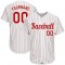 Custom White Red Strip Red-White Authentic Baseball Jersey