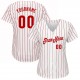 Custom White Red Strip Red Authentic Baseball Jersey