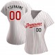 Custom White Red Strip Red-Black Authentic Baseball Jersey