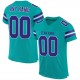 Custom Aqua Purple-White Mesh Authentic Football Jersey