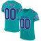 Custom Aqua Purple-White Mesh Authentic Football Jersey