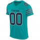 Custom Aqua Navy-White Mesh Authentic Football Jersey