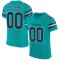 Custom Aqua Navy-White Mesh Authentic Football Jersey