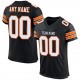 Custom Black White-Orange Mesh Authentic Football Jersey