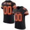 Custom Black Orange-White Mesh Authentic Football Jersey