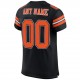 Custom Black Orange-White Mesh Authentic Football Jersey