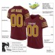 Custom Burgundy Orange-White Mesh Authentic Football Jersey