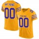 Custom Gold Purple-White Mesh Authentic Football Jersey