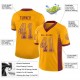 Custom Gold Burgundy-White Mesh Drift Fashion Football Jersey