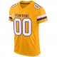 Custom Gold White-Purple Mesh Authentic Football Jersey