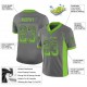 Custom Gray Neon Green-Navy Mesh Drift Fashion Football Jersey