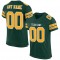 Custom Green Gold-White Mesh Authentic Football Jersey