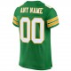 Custom Kelly Green White-Gold Mesh Authentic Football Jersey