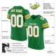 Custom Kelly Green White-Gold Mesh Authentic Football Jersey