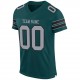 Custom Midnight Green Light Gray-Black Mesh Authentic Football Jersey