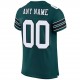 Custom Midnight Green White-Black Mesh Authentic Football Jersey