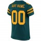 Custom Midnight Green Gold-Black Mesh Authentic Football Jersey