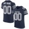 Custom Navy Gray-White Mesh Authentic Football Jersey