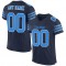 Custom Navy Powder Blue-White Mesh Authentic Football Jersey