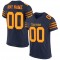 Custom Navy Gold-Red Mesh Authentic Football Jersey